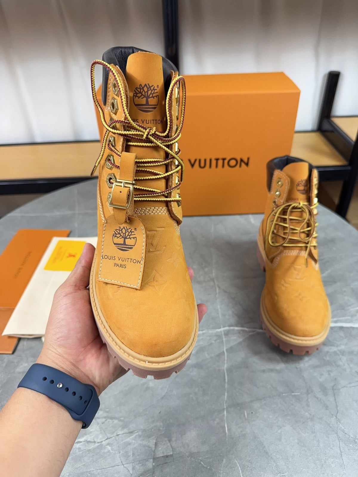 Louis Vuitton Timbs Eclipse Combat Boots
