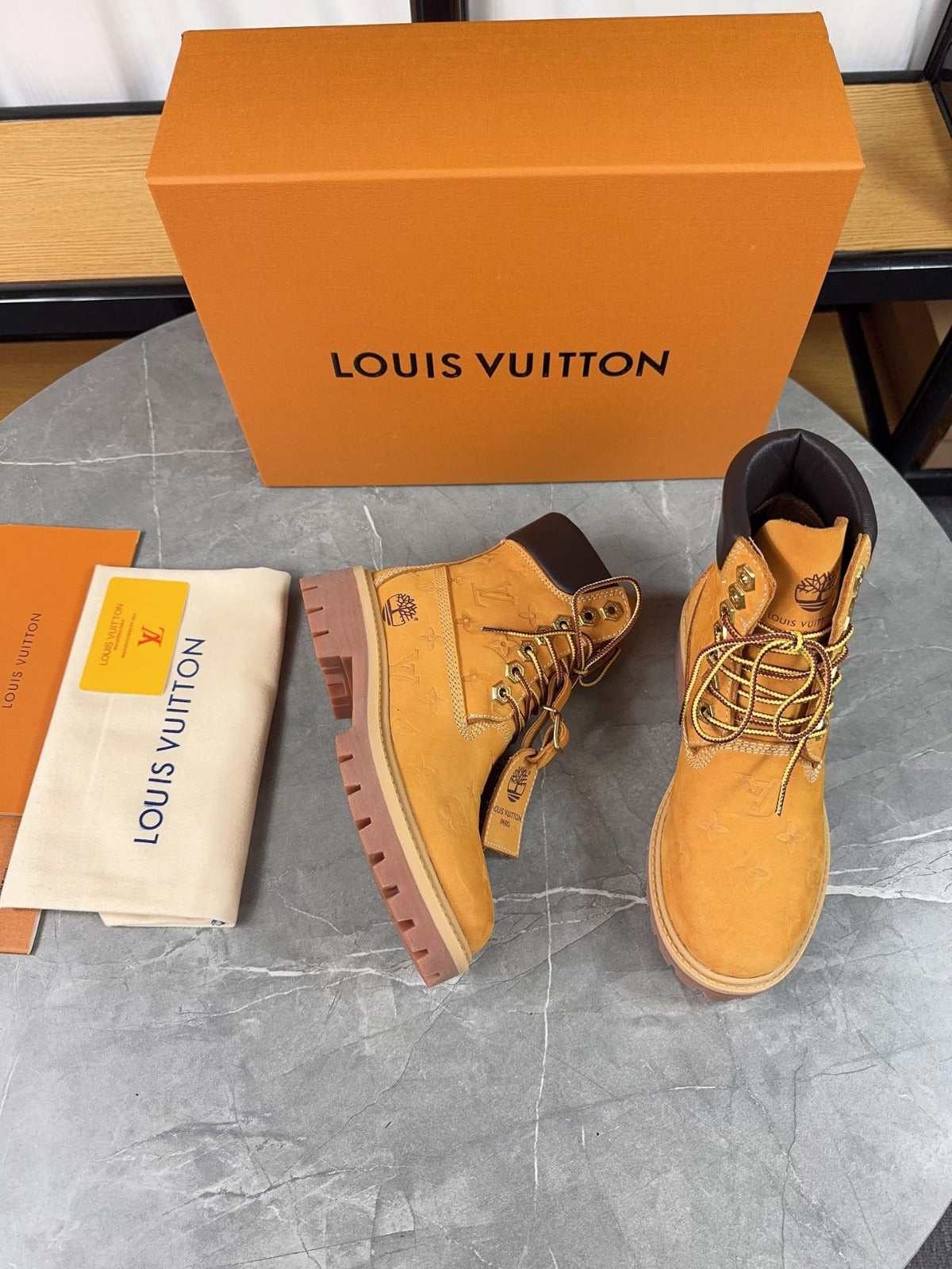 Louis Vuitton Timbs Eclipse Combat Boots