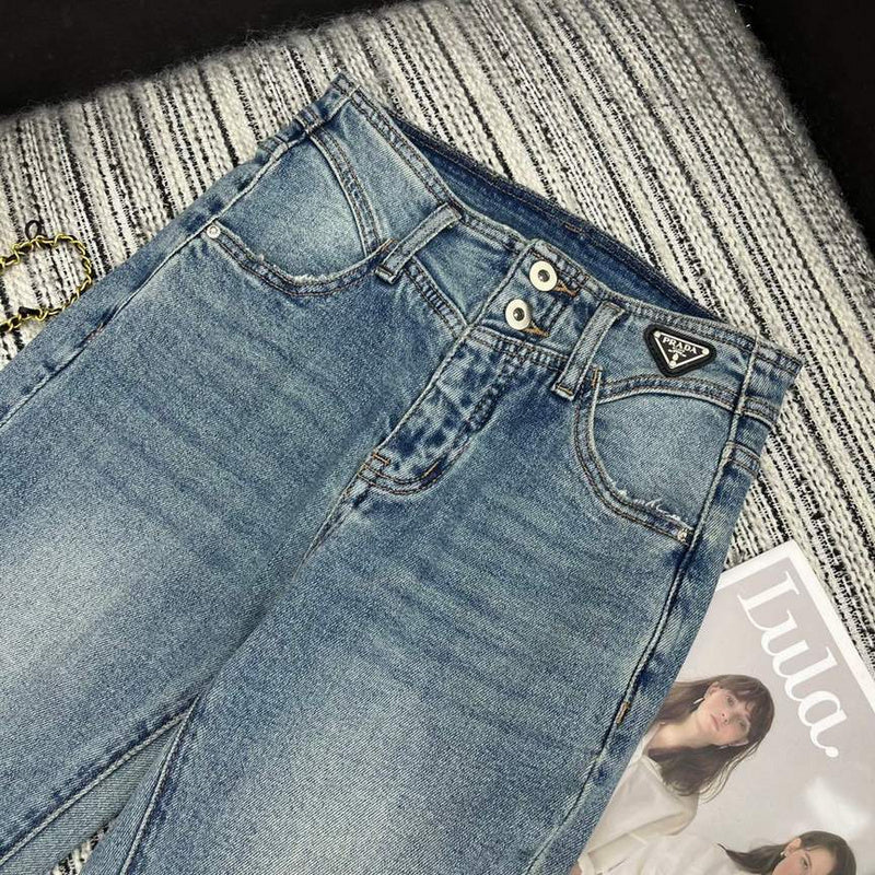 Prada High-Waisted Flared Jeans