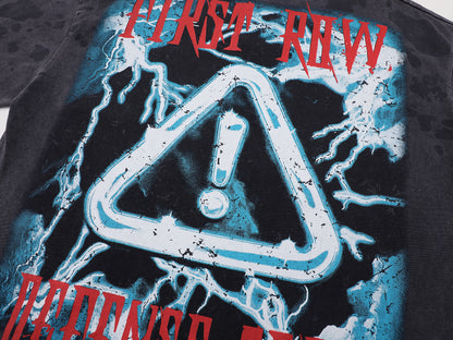 FIRST ROW Warning Not So Quiet Wolf Cropped Tee