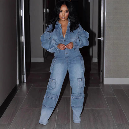 Women's Suit Draping Effect Straight-leg Pants Jumpsuit
