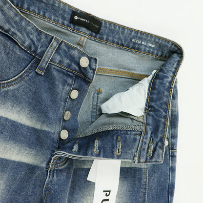 Panel-Detail Vintage Wash Straight-Leg Jeans