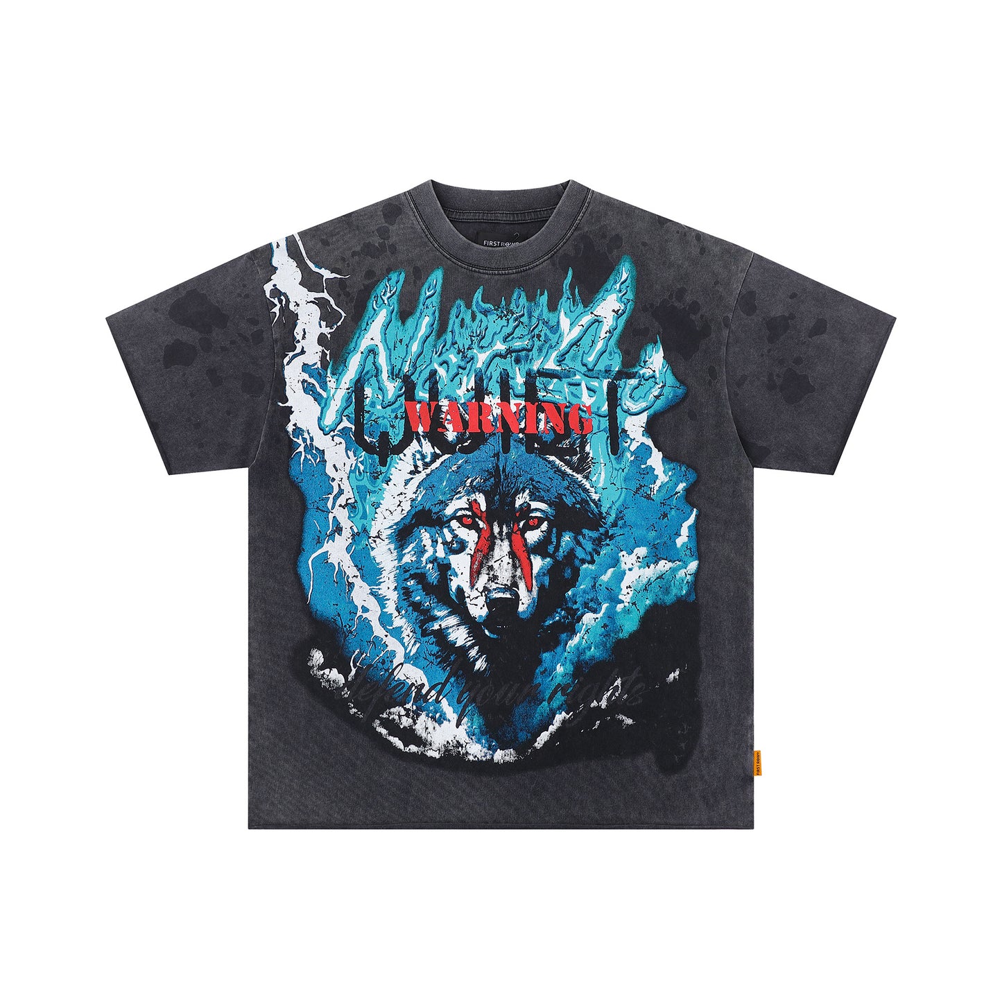 FIRST ROW Warning Not So Quiet Wolf Cropped Tee
