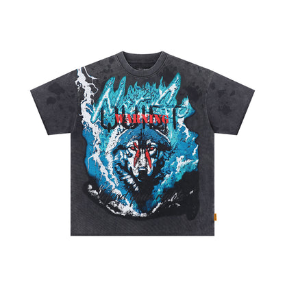 FIRST ROW Warning Not So Quiet Wolf Cropped Tee