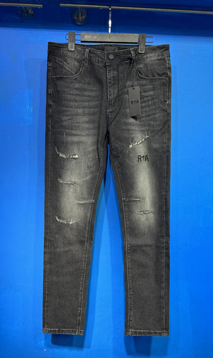 Luxury Washed Slim-Fit Denim Jeans