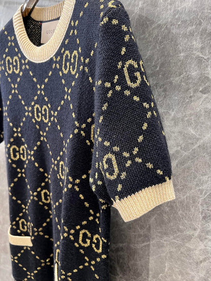 Women Gucci GG Pattern Knit Dress