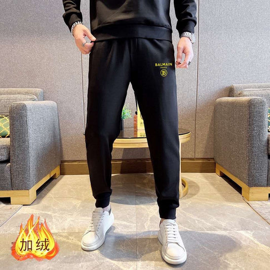 Balmain Paris Logo Tracksuit – Black with Yellow Emblem
