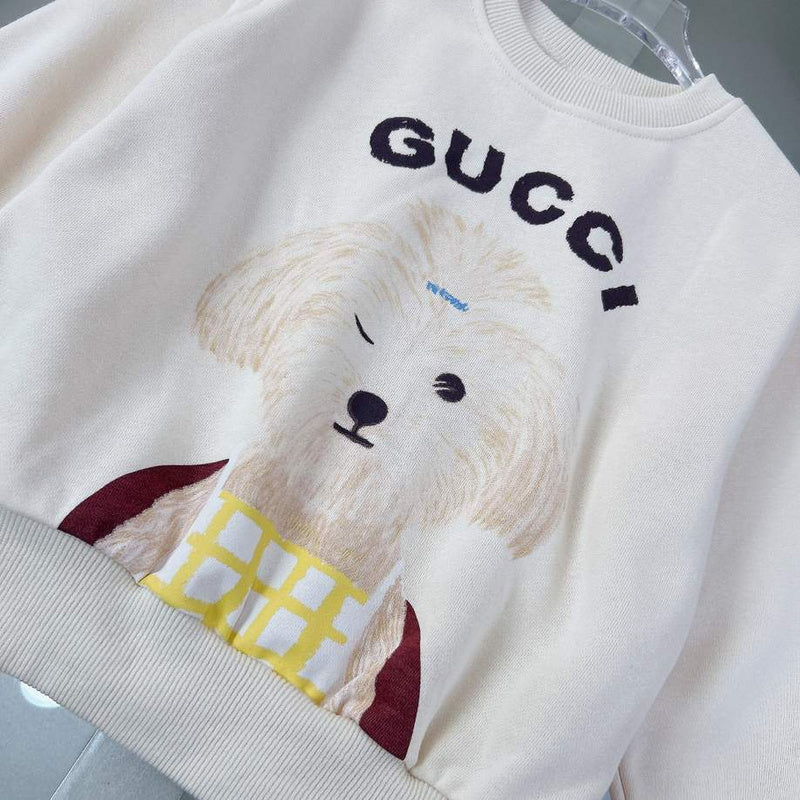 Gucci Kids Beige Tracksuit with Dog Print
