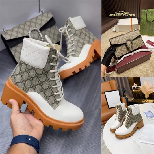 Gucci Apollo GG Supreme Boots and GG Dionysus Medium Shoulder Bag