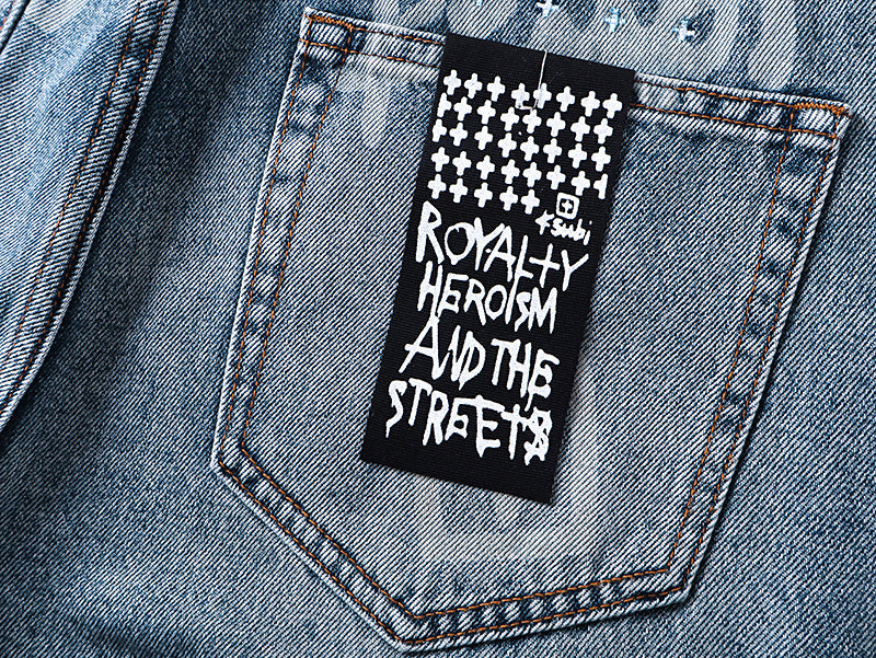 All-Over Graphic Print Denim Jeans