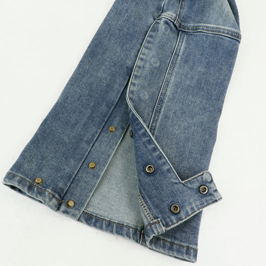 Panel-Detail Vintage Wash Straight-Leg Jeans