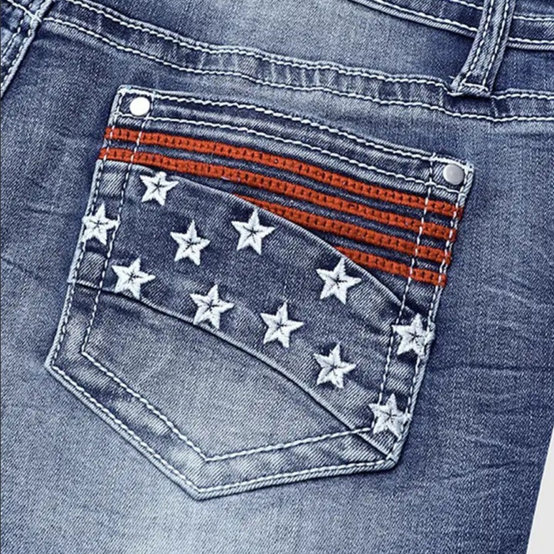 Women's High-Waist Strappy Back Flare Jeans With A Sexy Y2K Cut-out