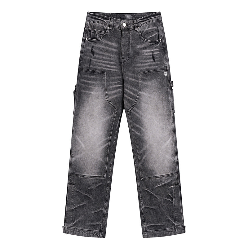 Washed Black Baggy Denim Pants