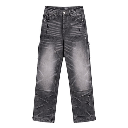 Washed Black Baggy Denim Pants