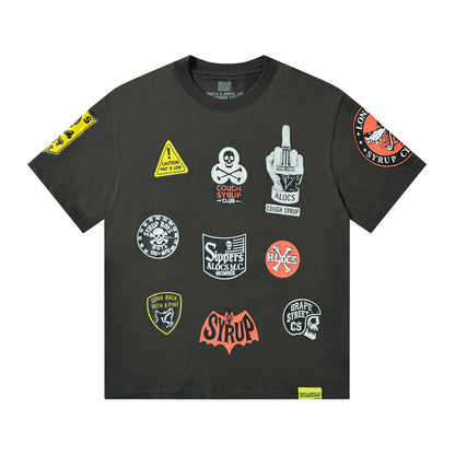THAT’S A AWFUL LOT OF COUGH SYRUP  Cough Syrup M.C. Patchwork Graphic T-Shirt