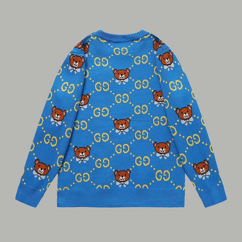 Gucci Teddy Bear Blue Knit Sweater